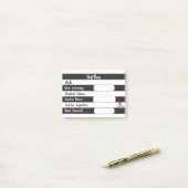 Hall Pass - Schwarze und weiße Streifen Post-it Klebezettel (Auf Schreibtisch)