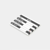 Hall Pass - Schwarze und weiße Streifen Post-it Klebezettel (angewinkelt)