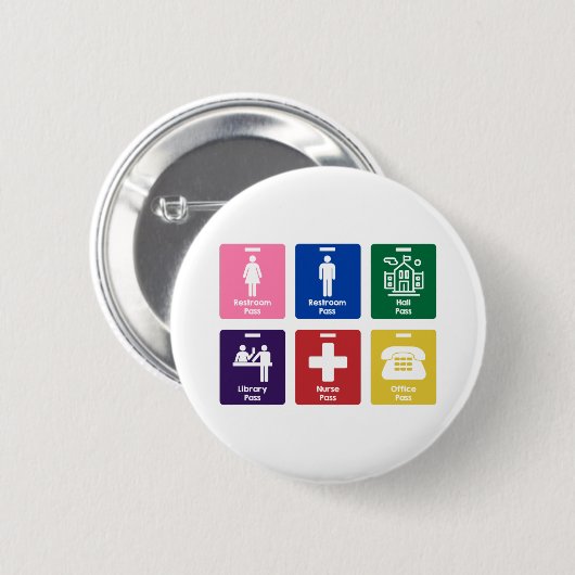 Hall Passes für das Elementarstudio Button (Vorne & Hinten)