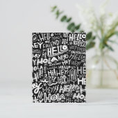 Halla Hola Bonjour Postkarte (Stehend Vorderseite)