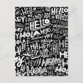 Halla Hola Bonjour Postkarte (Vorderseite)