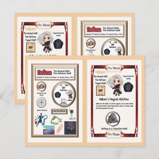 Hallam Wizard - Hafnium Element Postkarte (Vorne/Hinten)