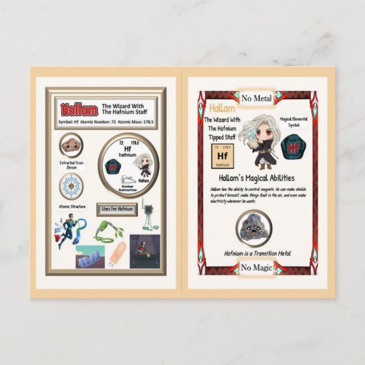 Hallam Wizard - Hafnium Element Postkarte (Vorderseite)