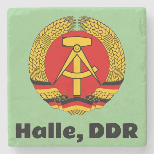 Halle, DDR Steinuntersetzer (Vorderseite)