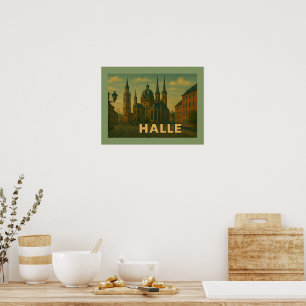 Halle Deutschland Stadt Kunst Poster