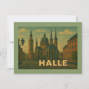 Halle Deutschland Stadt Kunst Postkarte