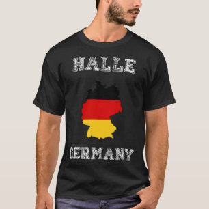 Halle Deutschland Vintage Deutschland Flagge Karte T-Shirt
