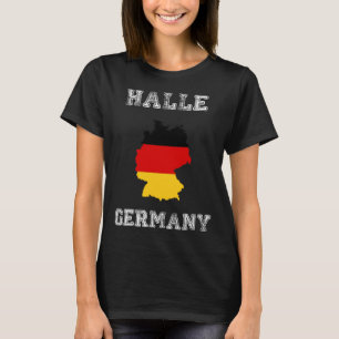 Halle Germany Vintag Germany Flag Karte T-Shirt
