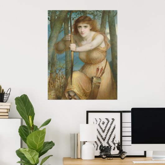 Hallé Jagd auf Bogenschützen im Wald Poster (Heimbüro)