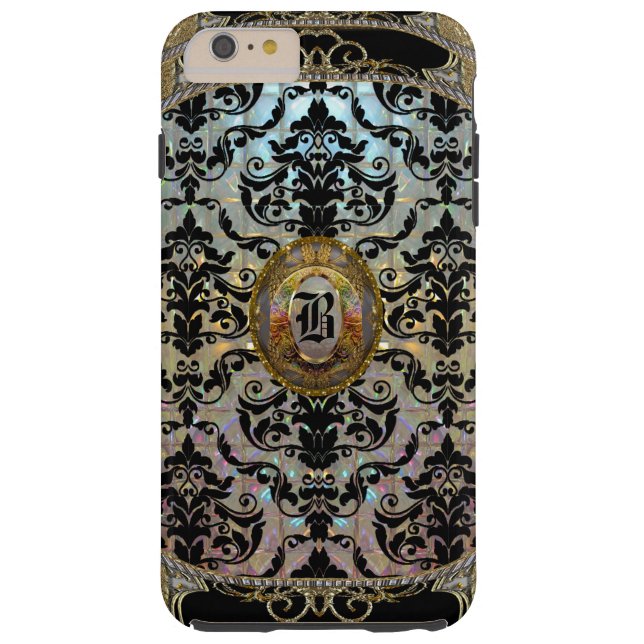 Halleesham Elegant Damask Monogram Plus Case-Mate iPhone Hülle (Rückseite)