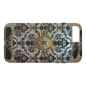 Halleesham Elegant Damask Monogram Plus Case-Mate iPhone Hülle (Rückseite (Horizontal))