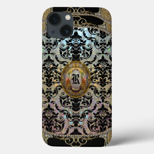 Halleesham Pattern II Elegante Monogram Tough Case-Mate iPhone Hülle (Rückseite)
