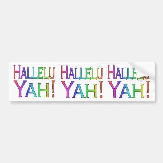 Hallelu Yah! (Regenbogen) Autoaufkleber (Vorne)