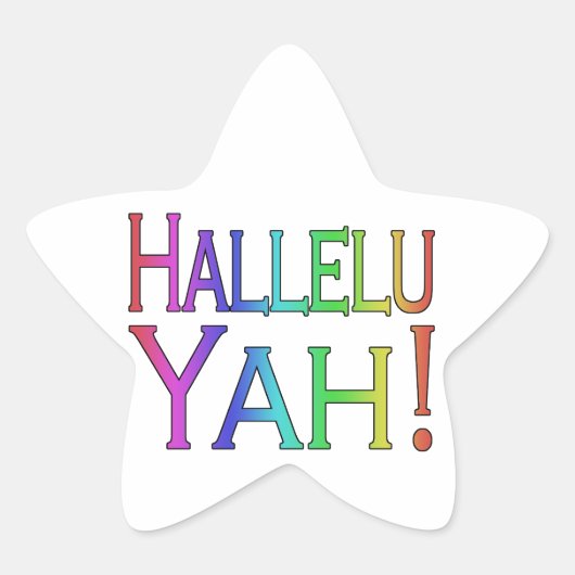 Hallelu Yah! (Regenbogen) Stern-Aufkleber (Vorderseite)