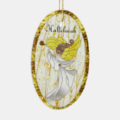 Halleluiah Engel im Buntglas Keramik Ornament (Rechts)