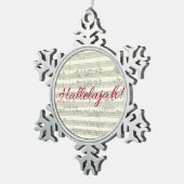 Halleluja-Weihnachtsverzierung Schneeflocken Zinn-Ornament (Rechts)