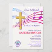 HALLELUJAH CHRIST IS RISEN QR Logo Church Easter  Einladung (Vorderseite)
