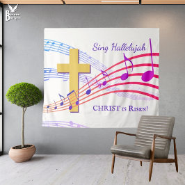 HALLELUJAH CHRIST IST RISEN Oaster Wandteppich
