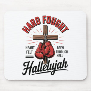 Hallelujah Christlich Boxing Cross Stre Mousepad