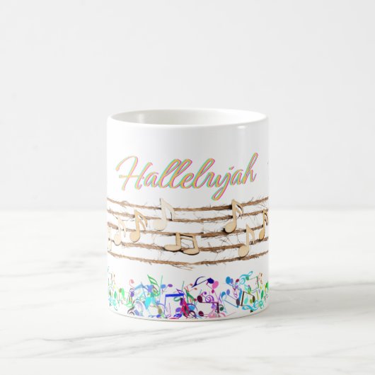"Hallelujah Loise the Lord" Musiknote Design Tasse (Mittel)