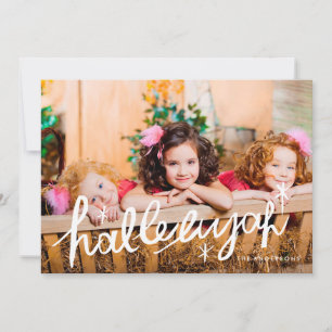 Hallelujah Religiöse Fotokarte Schriftart Feiertagskarte