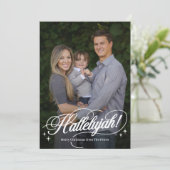 Hallelujah Religious Christmas Foto Card Feiertagskarte (Stehend Vorderseite)