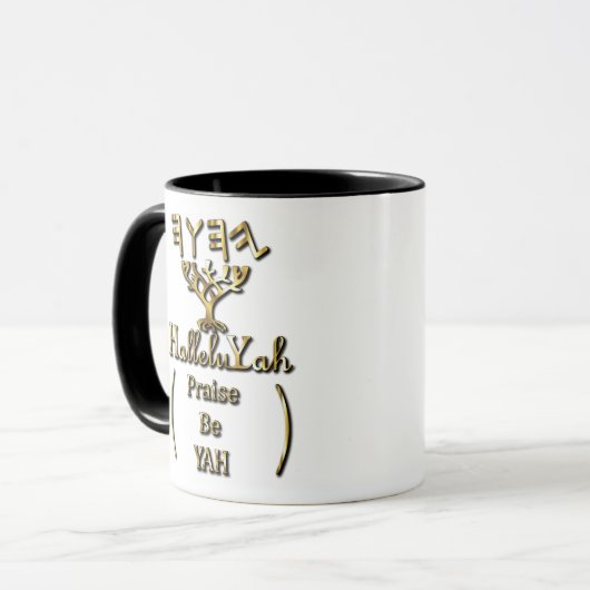 HalleluYah Loise Be YAH Gold Tasse (Vorderseite Links)