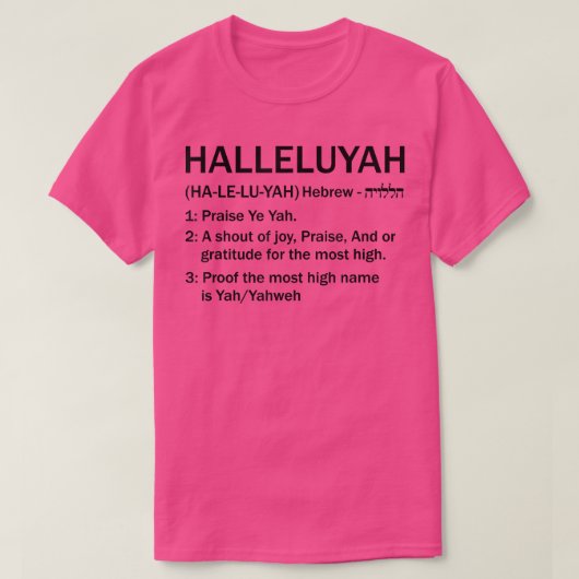 HalleluYAH Yahweh Yeshua God Hebrew Roots Movemen T-Shirt (Design vorne)