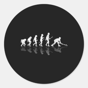 Hallen-Hockeyspieler-Evolutionsgeschenke Runder Aufkleber