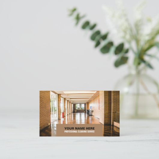 Hallenfußboden, Reinigungsservice Visitenkarte (Stehend Vorderseite)