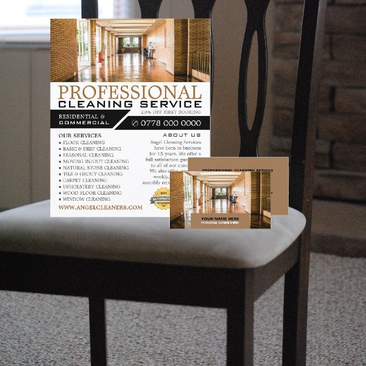 Hallenfußboden, Reinigungsservice Visitenkarte