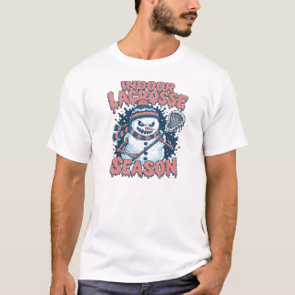Hallensaison Lacrosse Wütender Schneemann Wintersp T-Shirt