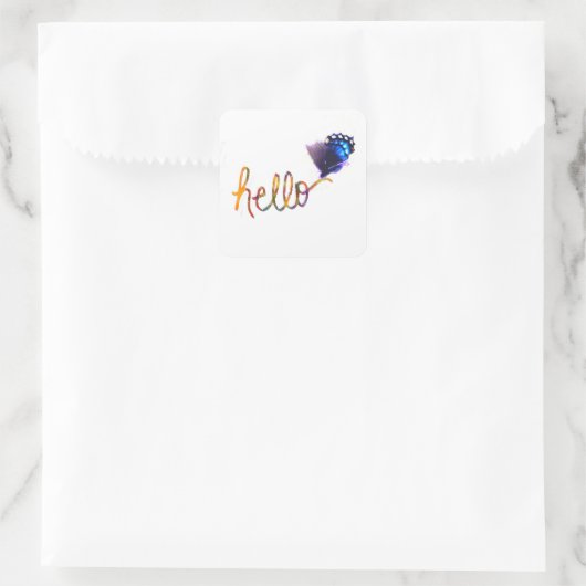 Hallenschmetterlingsaufkleber Quadratischer Aufkleber (Tasche)