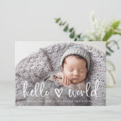 Hallenwelt| Baby Foto Herzerkrankung Ankündigung (Stehend Vorderseite)