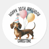 Hallenwurst Dackel Hund Liebhaber Geburtstag Runder Aufkleber (Vorderseite)