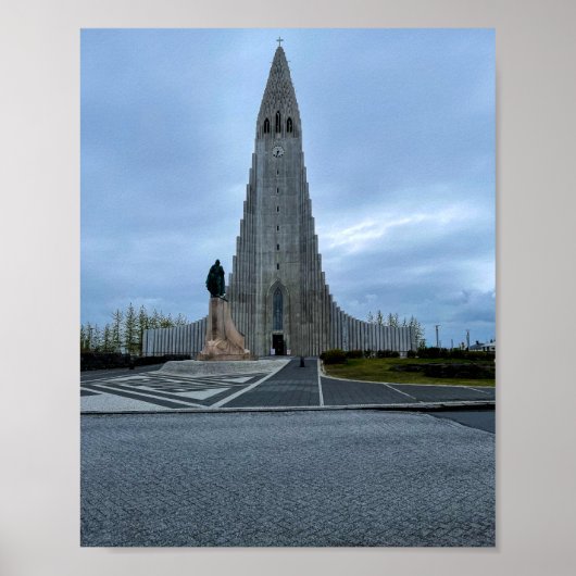Hallgrimskirkja Church Reykjavik Island Foto Poster (Vorne)