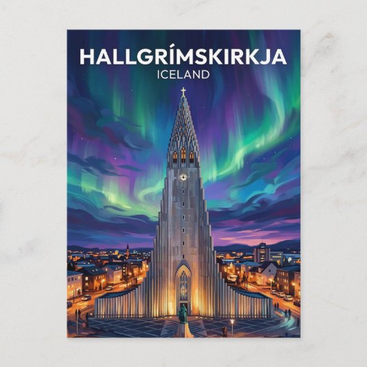 Hallgrímskirkja Island Postkarte (Vorderseite)