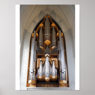 Hallgrímskirkja-Orgel Reykjavik Island Poster