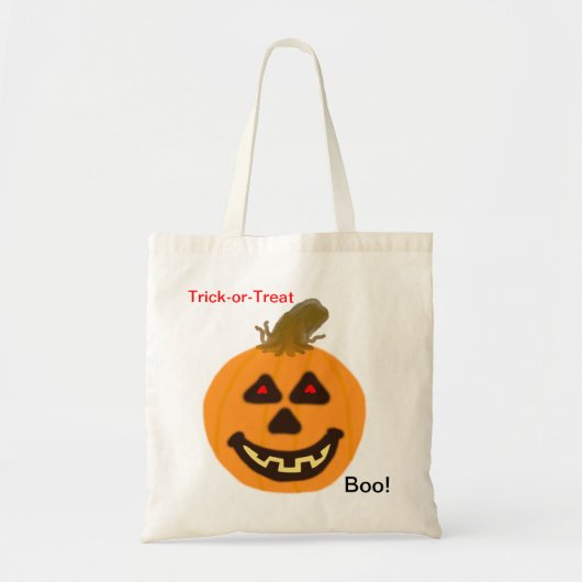 Hallloween Orange Jack-o-Lantern Tragetasche (Vorne)