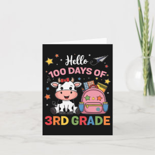 Hallo 100 Tage Niedliche Kuh der dritten Klasse 10 Karte