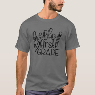 Hallo 1. Klasse Lehrer zurück in die Schule T-Shirt