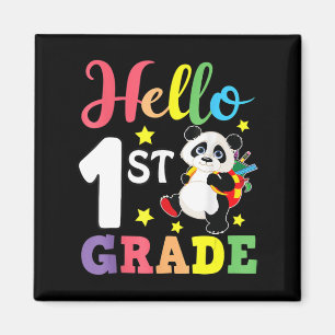 Hallo 1. Klasse Niedlich Panda Zurück zur Schule S Magnet
