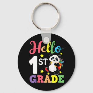 Hallo 1. Klasse Niedlich Panda Zurück zur Schule S Schlüsselanhänger