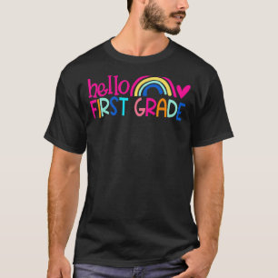 Hallo 1. Klasse Rainbow Student Lehrer zurück an S T-Shirt
