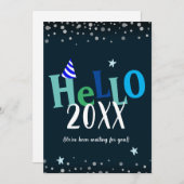 Hallo 2021 Funny New Years Feiertagskarte (Vorne/Hinten)