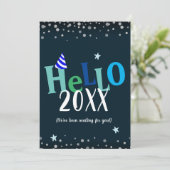 Hallo 2021 Funny New Years Feiertagskarte (Stehend Vorderseite)