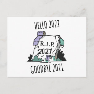 Hallo 2022 Auf Wiedersehen 2021 Erholung in Peace  Postkarte