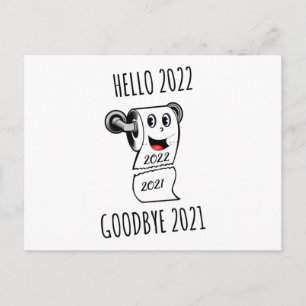 Hallo 2022 Auf Wiedersehen 2021 Toilettenpapier Postkarte