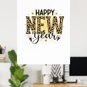 Hallo 2022 Glücklicher Neujahrsvorsprung Poster (Heimbüro)