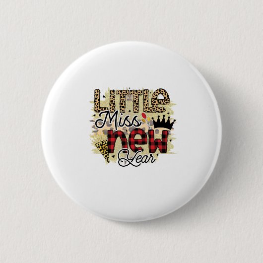 Hallo 2022 Kleine Miss Neujahr Button (Vorderseite)